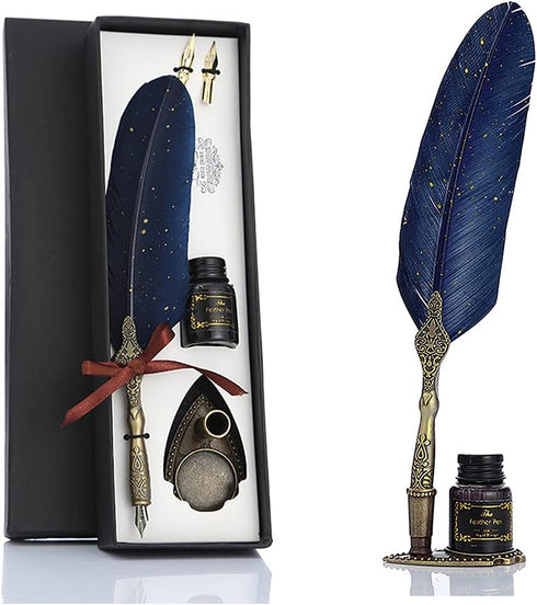 Vintage Carving Feather Pen Set